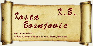 Kosta Bošnjović vizit kartica